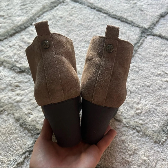 Donald J Pliner Makko bootie ankle boots lace up chunky wedge brown taupe 10 - Picture 12 of 15